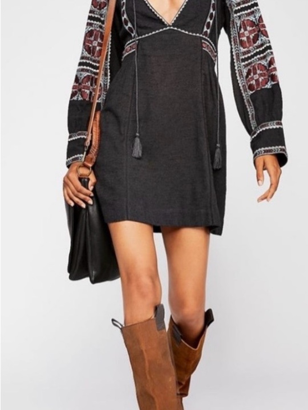 Free People All My Life embroidered mini dress